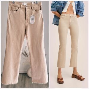Mango High-Waisted Beige Jeans Flare New